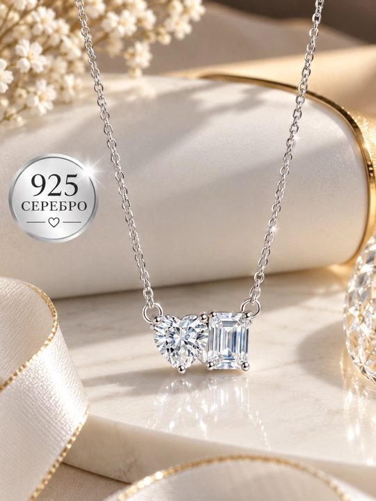 ALIXANDRA 925 Kumush Moissanite Zanjir 2 Carat D Color Sertifikatli