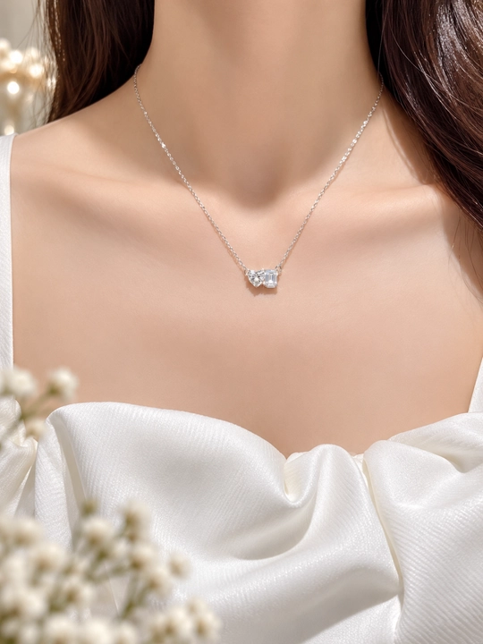 ALIXANDRA 925 Kumush Moissanite Zanjir 2 Carat D Color Sertifikatli