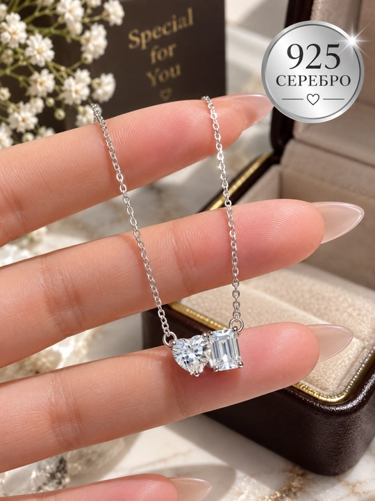 ALIXANDRA 925 Kumush Moissanite Zanjir 2 Carat D Color Sertifikatli