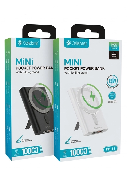 Power bank 10000 mAh, magnitli, 15W simsiz zaryad, 45W tezkor