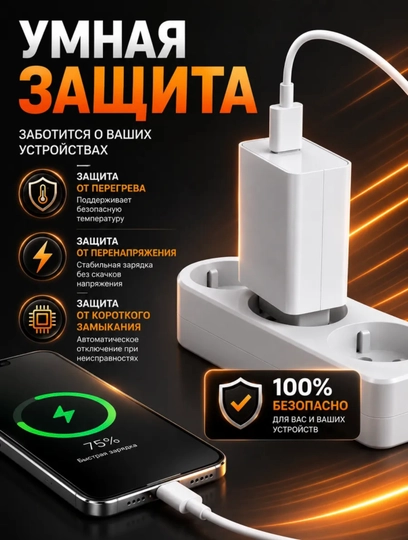 Зарядное устройство для телефона turbo 67W, 120W, 33W Type-C