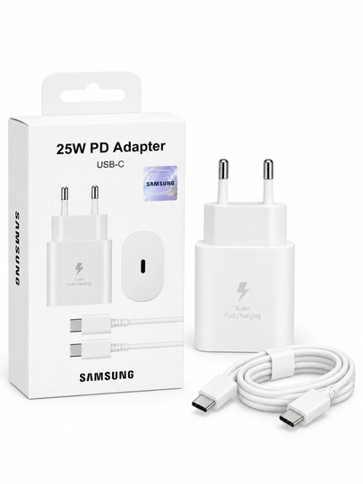 25W/45W PD USB-C tez zaryadlovchi, Type-C adapter, quvvatlagich, oq/qora