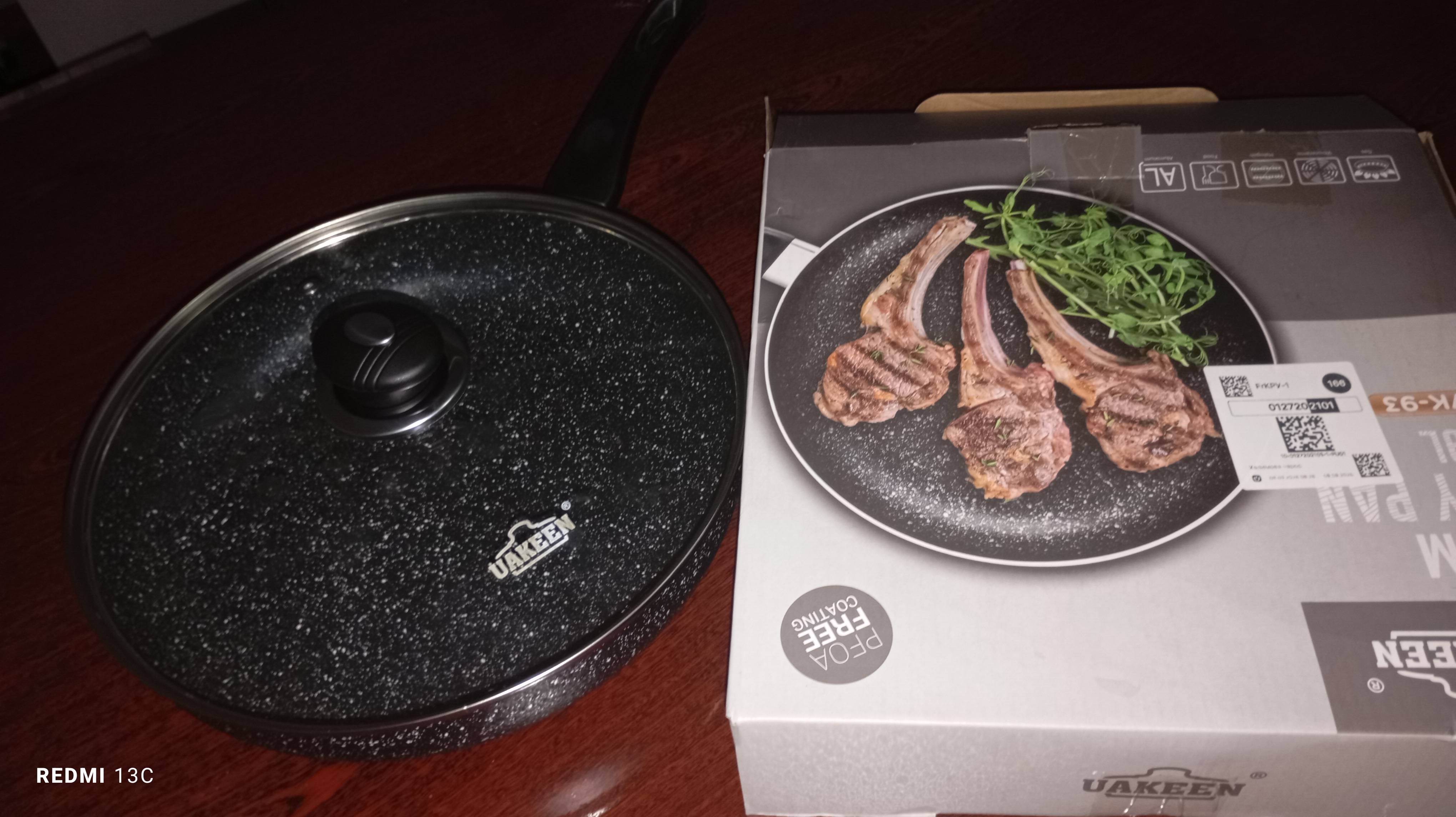 Tova Baroly shisha qopqoqli, yopishmaydigan qoplamali GranitEco, skovorodka, 24, 26, 28 sm