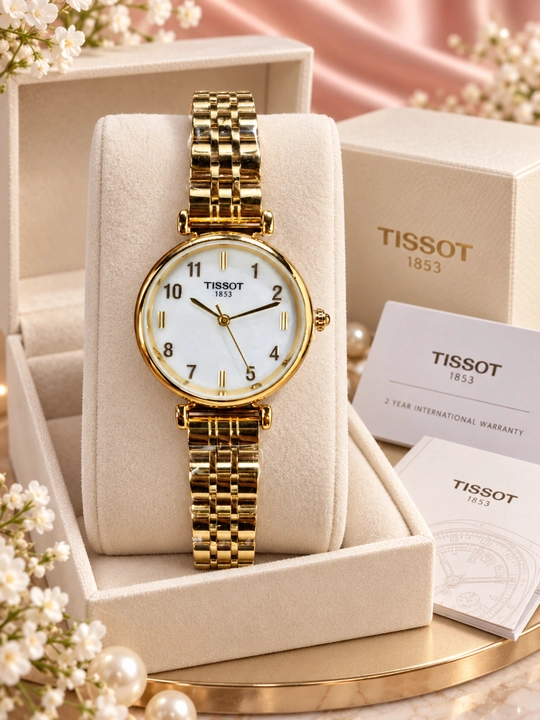 Ayollar qo‘l soati Tissot 1853, kvarts mexanizmli, metall remishokli klassik soat - 