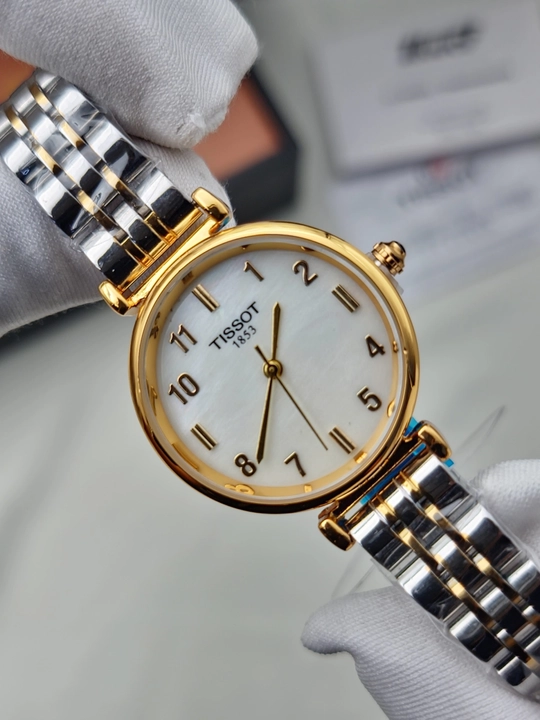 Ayollar qo‘l soati Tissot 1853, kvarts mexanizmli, metall remishokli klassik soat