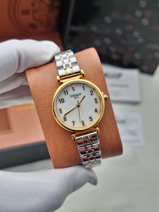 Ayollar qo‘l soati Tissot 1853, kvarts mexanizmli, metall remishokli klassik soat