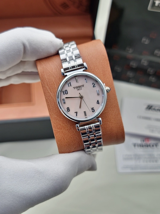 Ayollar qo‘l soati Tissot 1853, kvarts mexanizmli, metall remishokli klassik soat
