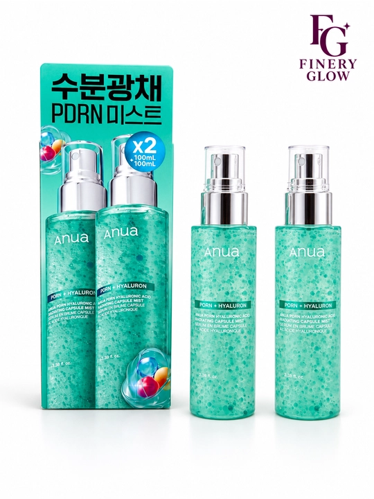 Anua PDRN Hyaluronic Acid Moisture Capsule Mist, увлажняющий тонер-мист для лица, 2×100 мл