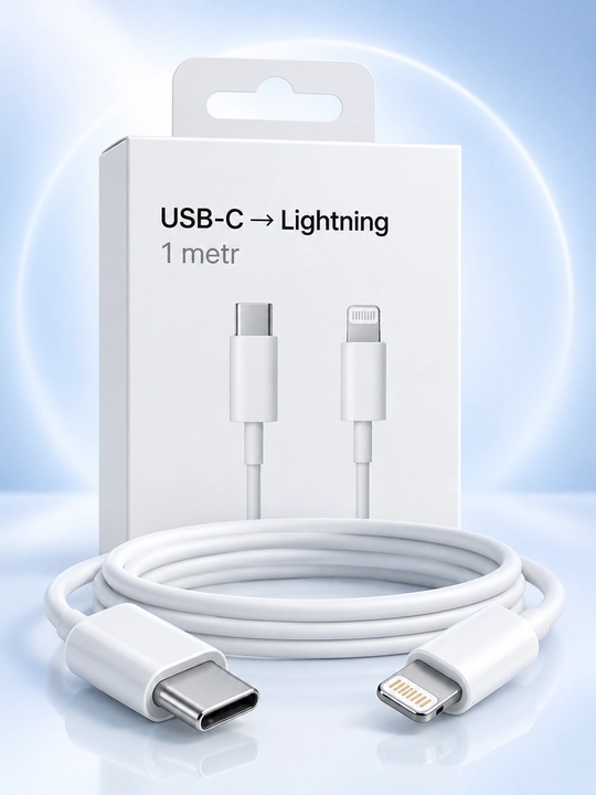 Кабель USB-C — Lightning для iPhone 8–14, 1 м, быстрая зарядка, белый - 