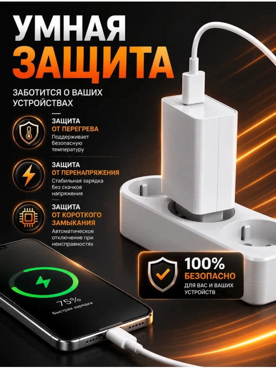 Зарядное устройство для телефона turbo 67W, 120W, 33W Type-C