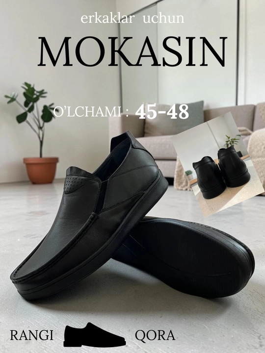 Roberto Bossi erkaklar uchun klassik, 100% tabiiy charmdan tikilgan mokasinlar