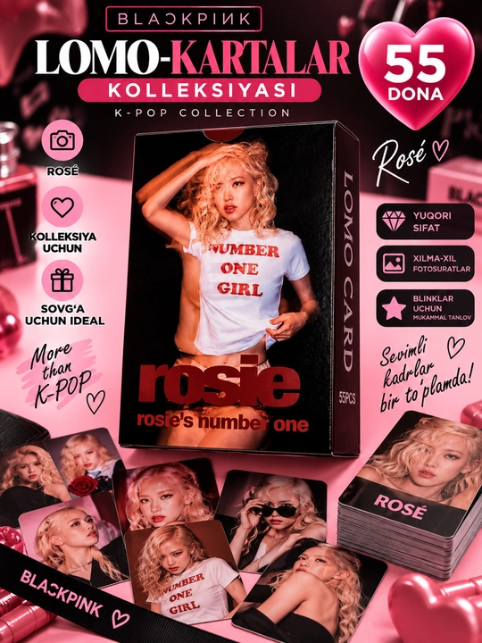 K-Pop BlackPink kolleksion Lomo kartalar, 55 dona - 
