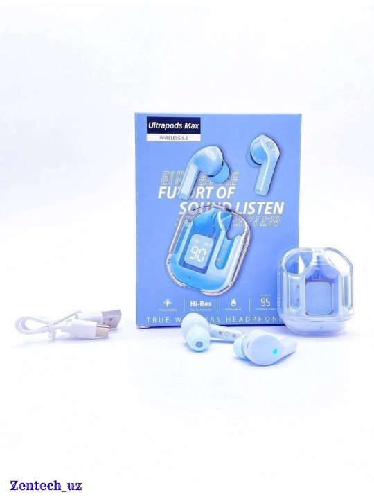 Simsiz quloqchin Ultrapods Max Bluetooth 5.3, LED displey, sensorli boshqaruv, rangli turi