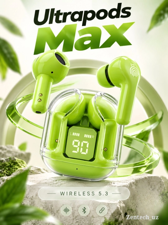 Беспроводные наушники Ultrapods Max Bluetooth 5.3, LED-дисплей, сенсорное управление - 