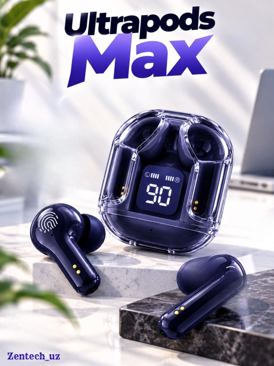 Беспроводные наушники Ultrapods Max Bluetooth 5.3, LED-дисплей, сенсорное управление - 
