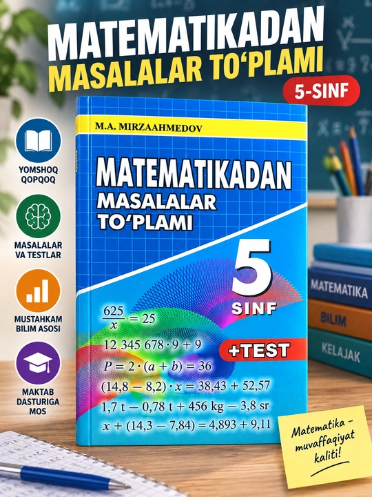 Matematikadan masalalar to‘plami, 5-sinf, M. A. Mirzaahmedov - 