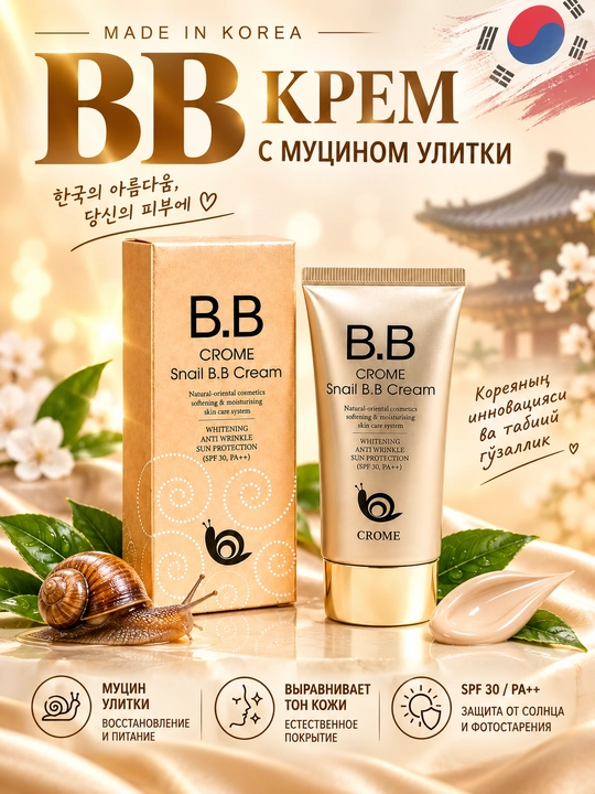 CROME Snail BB kremi, SPF50+, PA+++, 50 ml - 