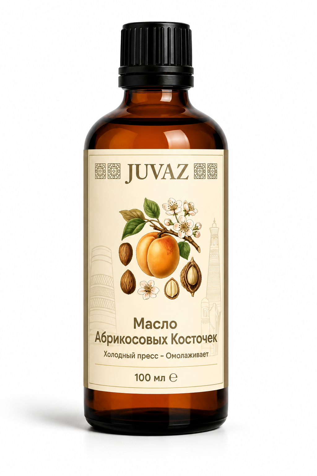 O'rik danagi yog‘i JUVAZ, sovuq preslangan, 100% tabiiy, 100 ml