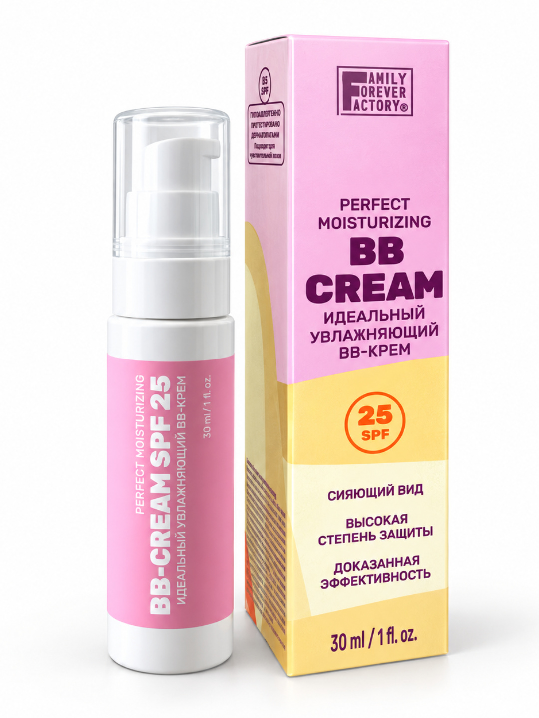 Family Forever Factory yuz uchun namlantiruvchi BB-krem SPF 25, 30 ml - 