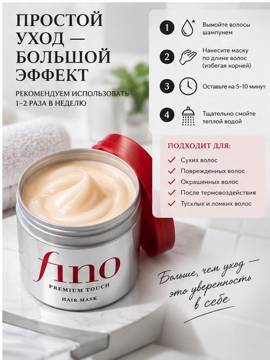 Fino Premium Touch sochlar uchun oziqlantiruvchi niqob