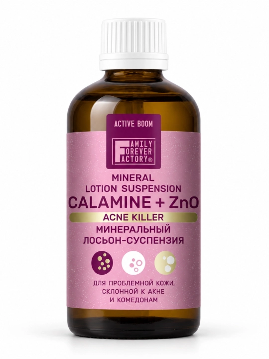 Family Forever Factory Calamine + ZnO mineral loson-suspenziya, 100 ml - 