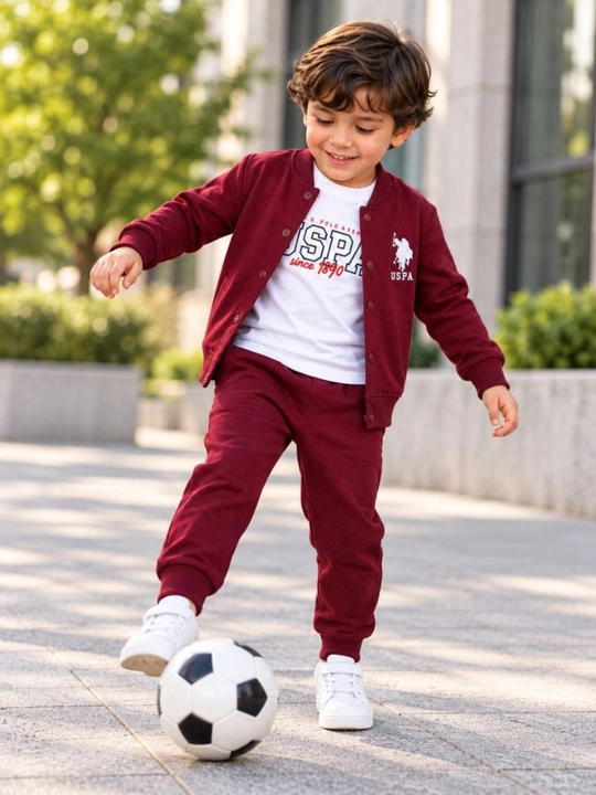 O‘g‘il bolalar uchun uch qismli sport kostyumi, bomber futbolka shim