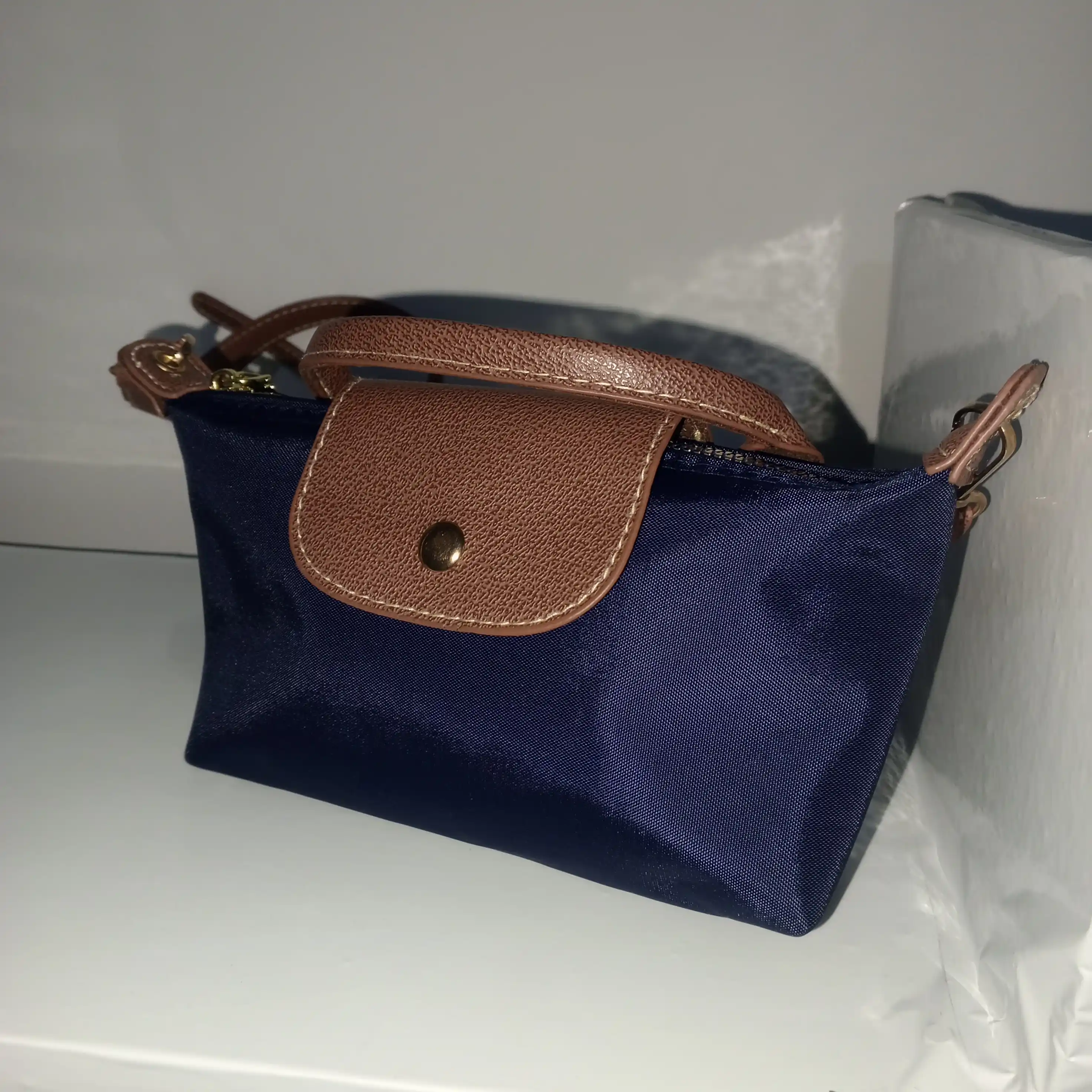 Ayollar kross-bodi sumkasi, kichik, longchamp uslubida, kosmetik sumka
