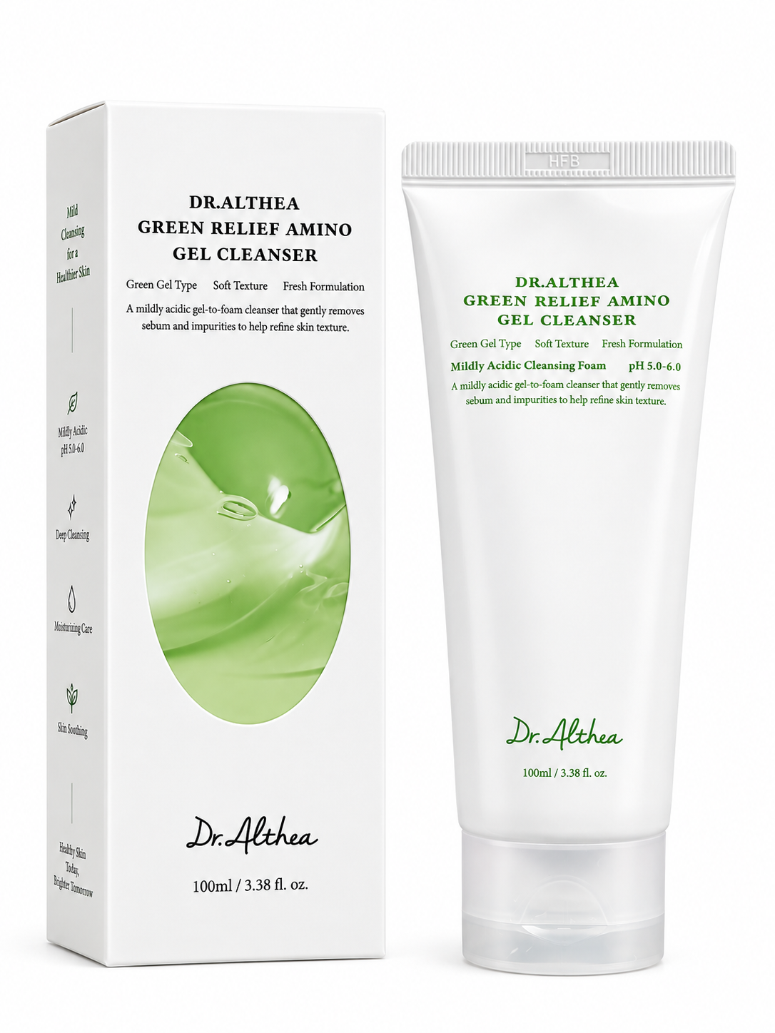 Dr.Althea Green Relief Amino Gel Cleanser Yuz va teshikchalarni tozalovchi gel - 