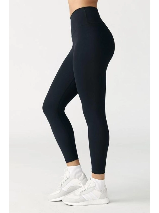 Ayollar Losini — Yuqori Bel, Qora Rang, Bezagi Bor, Kundalik va Sport Uslubidagi Leggings
