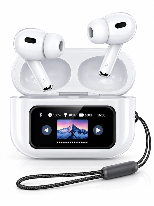 Simsiz Bluetooth naushnik A9 Pro, smart ekranli, ANC, USB-C, mikrofon, kuchli bass