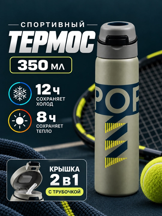 Termos trubkali, bolalar va kattalar uchun sport termosi 350 ml, 500 ml - 