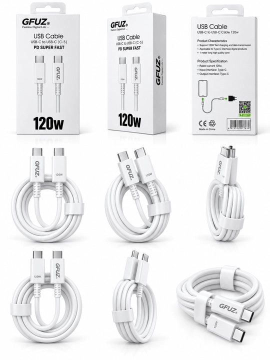 GFUZ USB-C to USB-C 120W — кабель для зарядки PD Super Fast, 1 метр (Type-C)