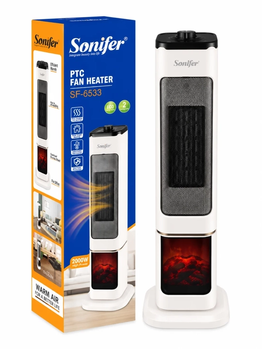 Тепловентилятор Sonifer SF-6533, керамический PTC обогреватель, 2000 Вт, поворот 60°