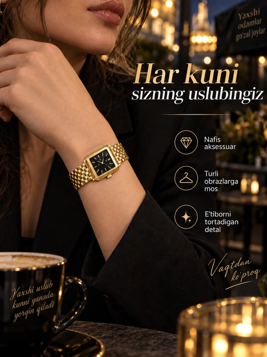 Soat ayollar uchun, kvars, klassik qo‘l soatlar qizlar uchun