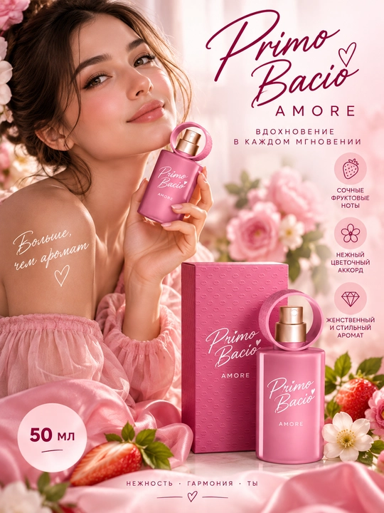 Парфюмерная вода для женщин Primo Bacio Amore, 50 мл - 