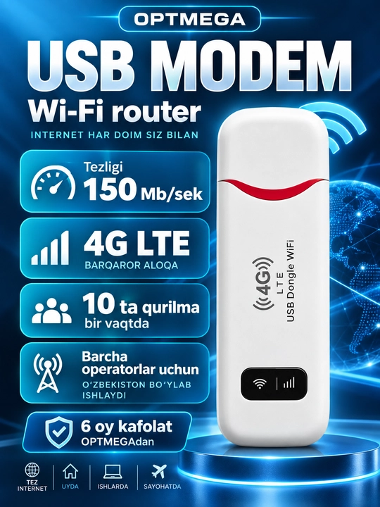 Cho'ntak Wi-Fi, router, sim kartalik wi fi router, 4G, LTE - 