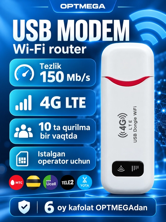 Cho'ntak Wi-Fi, router, sim kartalik wi fi router, 4G, LTE - 