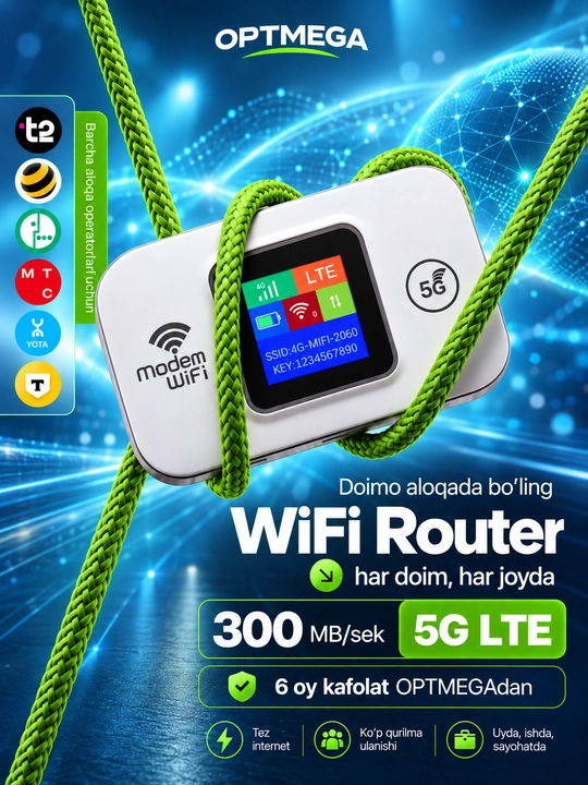 Cho'ntak Wi-Fi, router, sim kartalik wi fi router, 4G, LTE - 