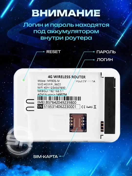 Cho'ntak Wi-Fi, router, sim kartalik wi fi router, 4G, LTE