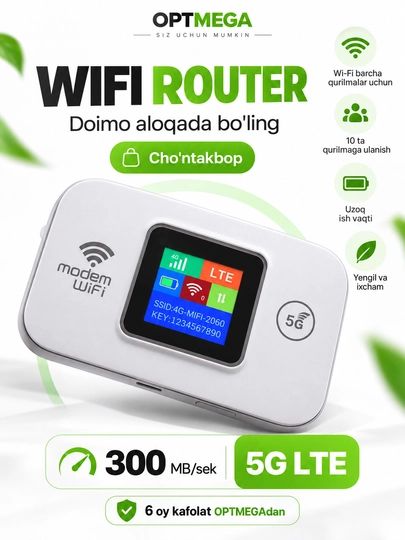 Cho'ntak Wi-Fi, router, sim kartalik wi fi router, 4G, LTE - 
