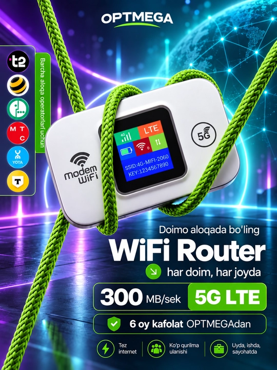 Карманный Wi-Fi, Wi-Fi роутер, роутер с SIM-картой, 4G LTE роутер - 