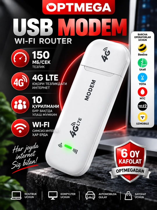 Карманный Wi-Fi, Wi-Fi роутер, роутер с SIM-картой, 4G LTE роутер - 