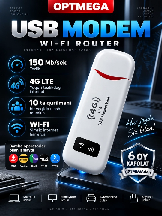 Карманный Wi-Fi, Wi-Fi роутер, роутер с SIM-картой, 4G LTE роутер - 