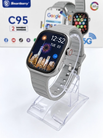 Smart soat C95, SIM-kartali aqlli soat, smart soat-telefon aylanuvchi kamera, AMOLED ekran