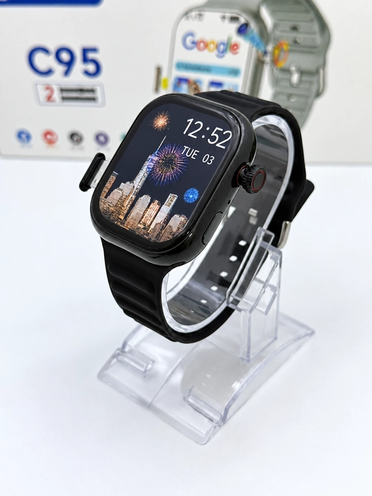 Smart soat C95, SIM-kartali aqlli soat, smart soat-telefon aylanuvchi kamera, AMOLED ekran