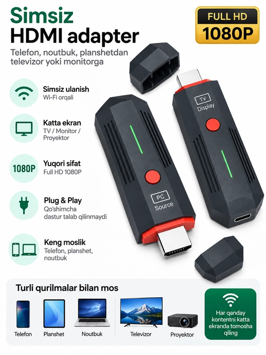 Беспроводной HDMI-адаптер RX/TX для передачи изображения