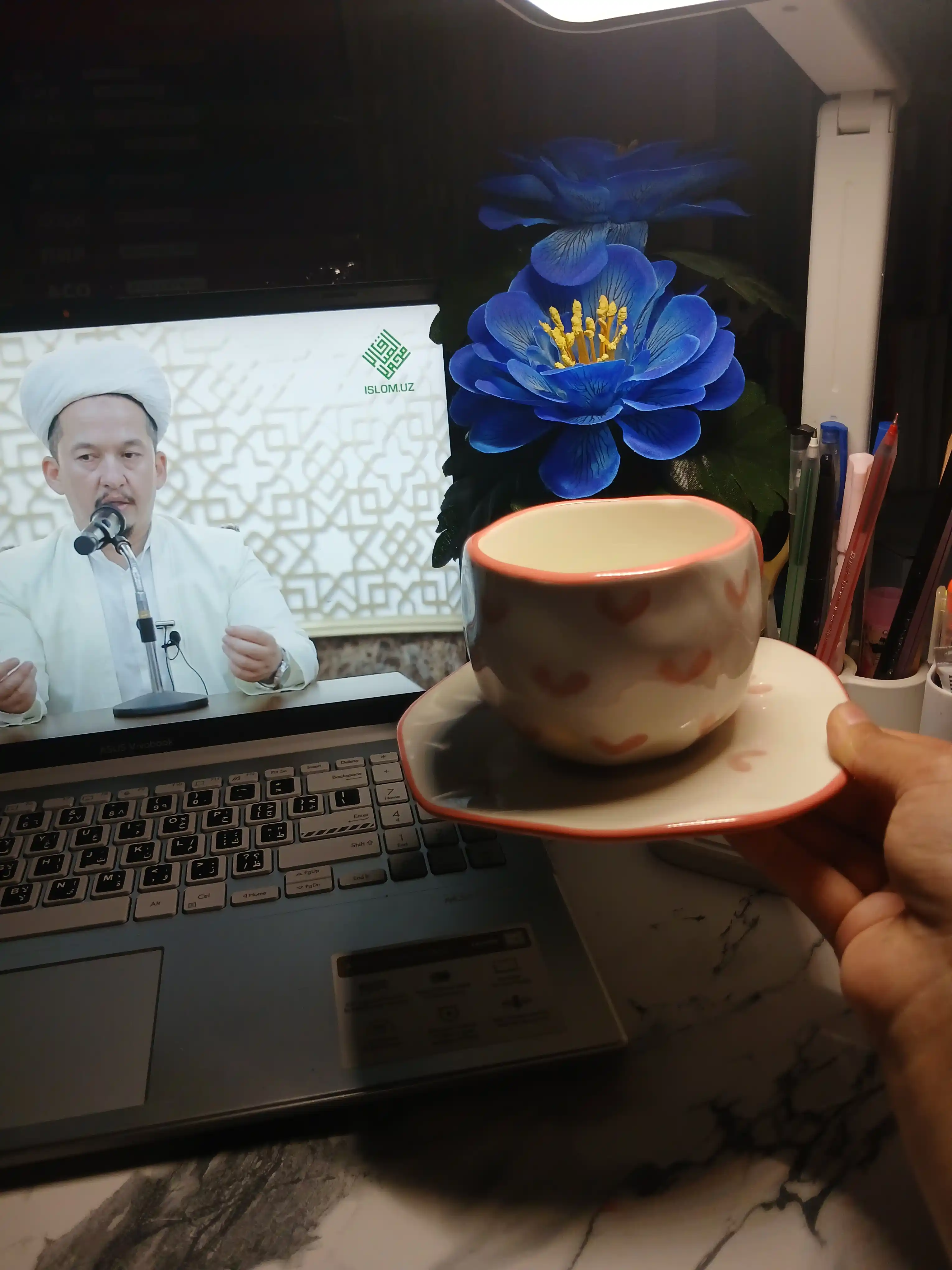 Бокал с блюдцем, для чая, для кофе, с тарелкой, кружка