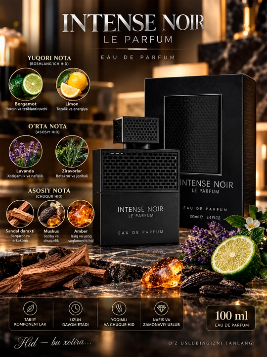 Intense Noir Le Parfum — erkaklar uchun atir, Eau de Parfum, 100 ml
