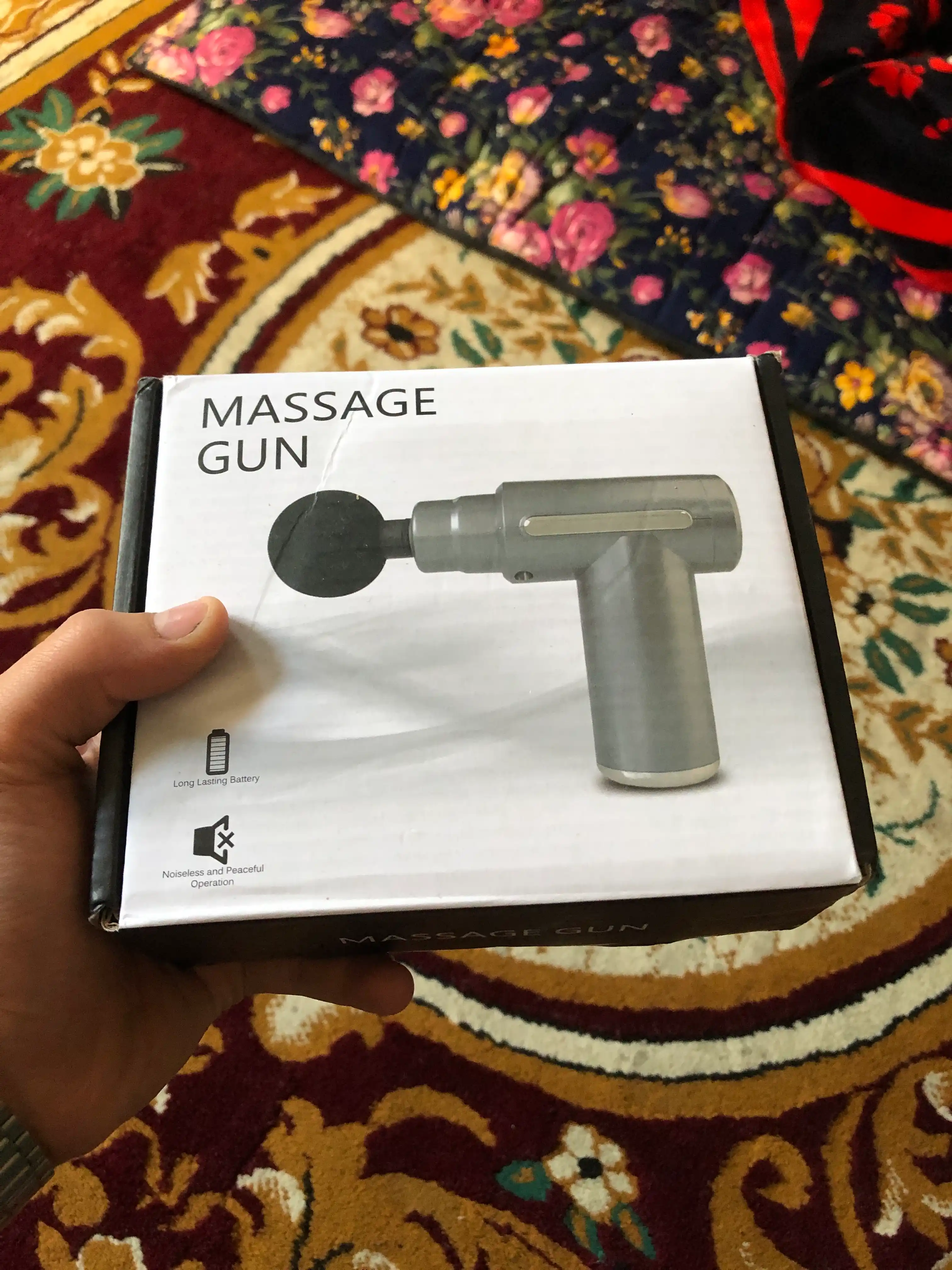 Перкуссионный массажер для тела Fascial Massage Gun, ударный пистолет с 4 насадками