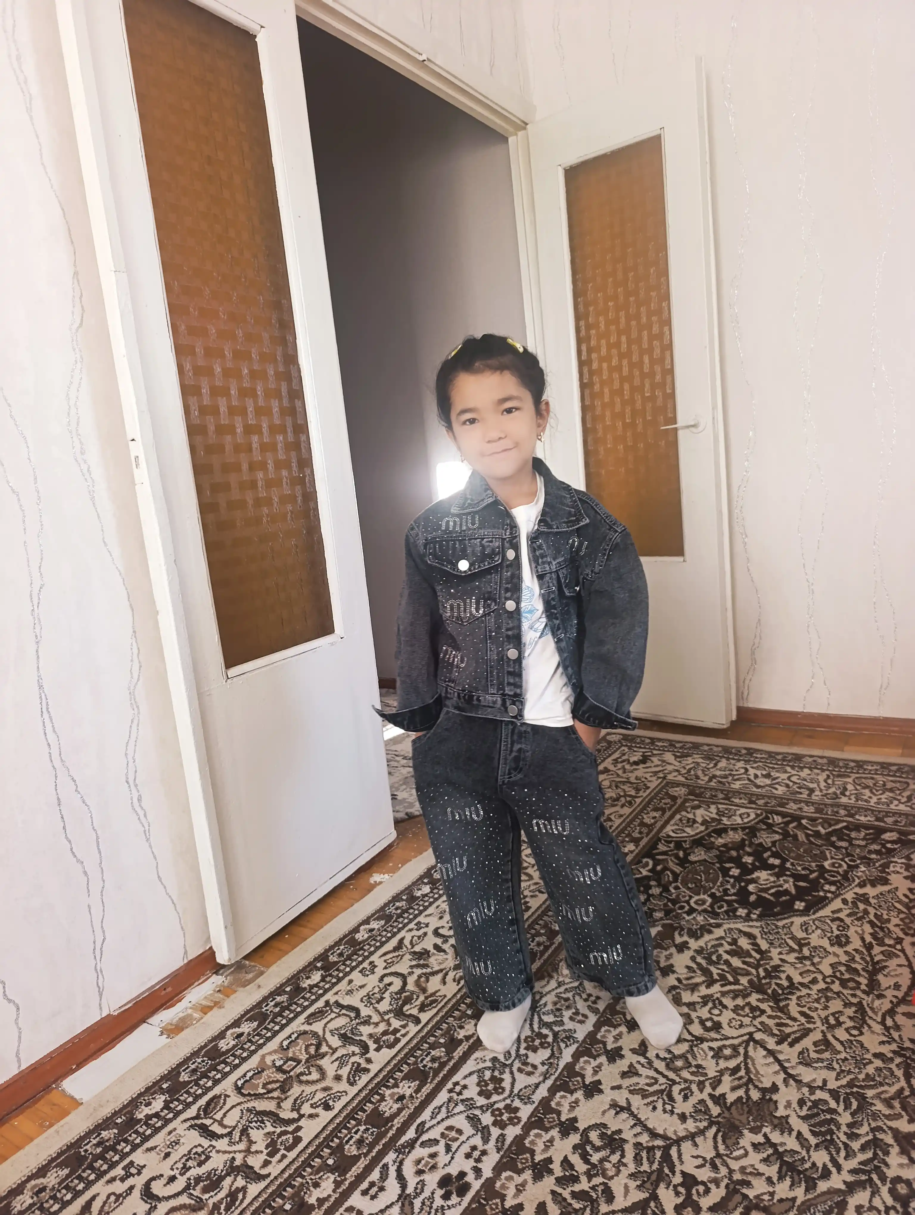 Qizlar uchun jinsi kiyim to‘plami, 2 ta buyum